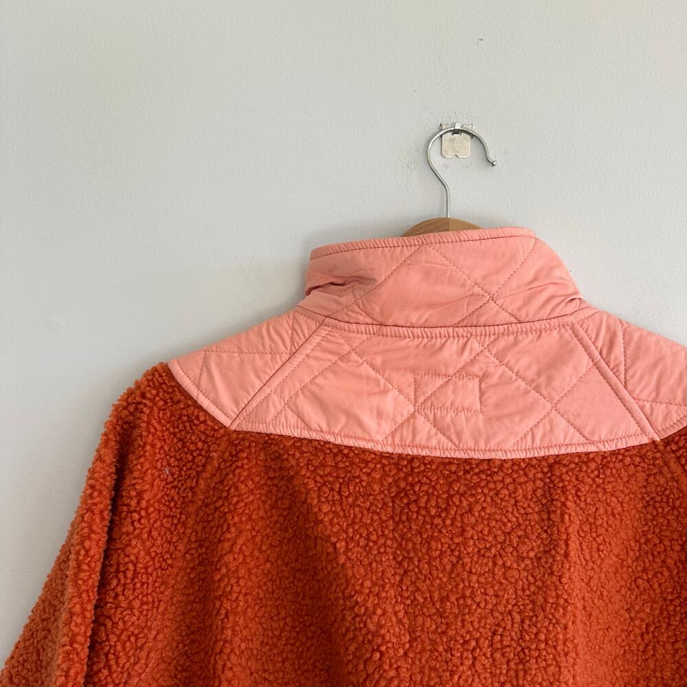 Vera Bradley Teddy Bear Fleece Colorblock Pullover Sweatshirt Orange/Pink L - Picture 8 of 8